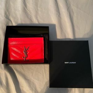 Saint Laurent Patent Leather Card Holder